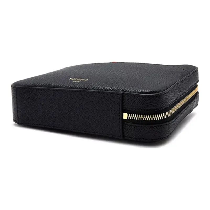 THOM BROWNE· Pebble Leather Clutch Men's Black-3