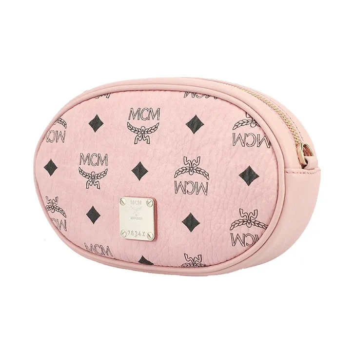 MCM PVC One Shoulder Crossbody Fanny Pack Small Size Women's Pink-1