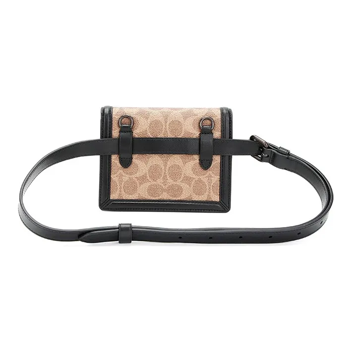 COACH Guang Yu Collaboration Hutton Monogram Canvas With Leather Fanny Pack Sling Bag Women's Khaki-2