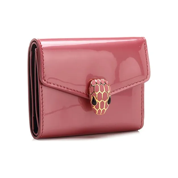 BVLGARI Cow Leather Wallet Women's Pink-2