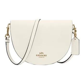 COACH Ellen Leather Flap Bag Saddle Bag Shoulder Bag Crossbody Bag Small Size Women's White