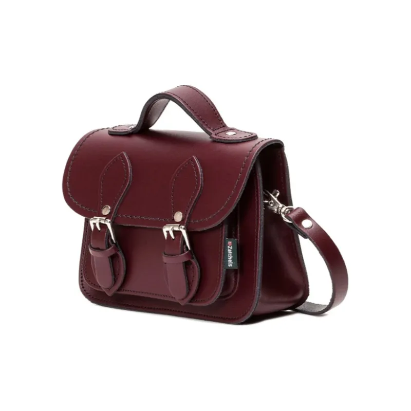Zatchels Cow Leather Satchel Bag, Shoulder Bag, Crossbody Bag, Handbag Mini Women's Maserati Red-1