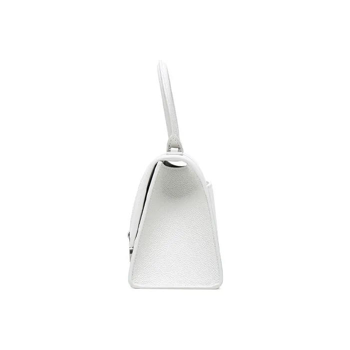 Balenciaga Litchi Skin Hourglass Bag Portable Crossbody Bag Shoulder Bag Small Size Women's White-2
