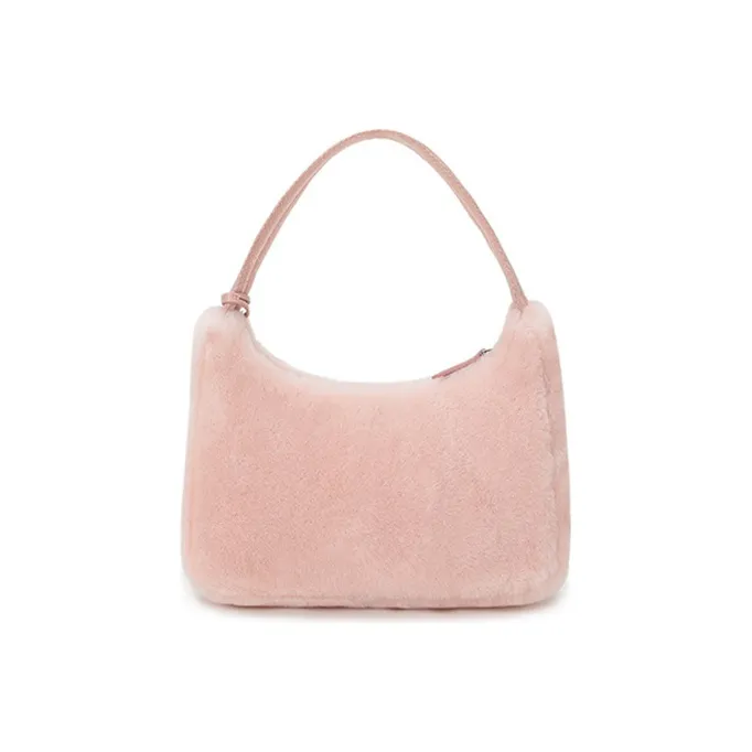 PRADA Fur Shoulder Bag Handbag Shoulder Bag Women's Orchid Powder-3