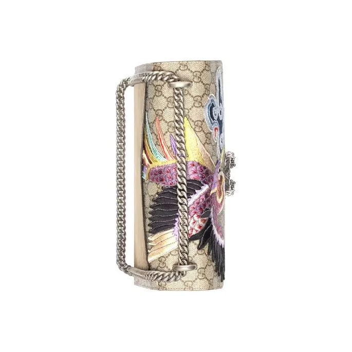 GUCCI Canvas With Leather Bacchus Bag Crossbody Bag Shoulder Bag Medium Size Women's Beige-4