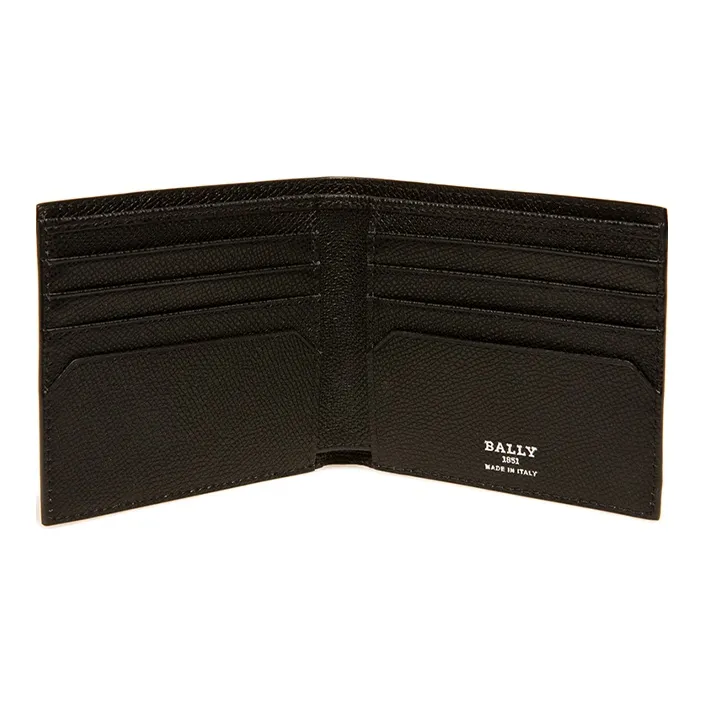 BALLY Cow Leather Leather Clip Zero Wallet Wallet Men's Black-3