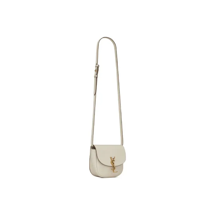 SAINT LAURENT KAIA Smooth Leather Saddle Bag, Crossbody Bag, Shoulder Bag Women's White-2