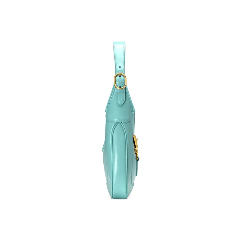 GUCCI Jackie 1961 Leather Crescent Shoulder Bag Shoulder Bag Women's Peacock Blue-3