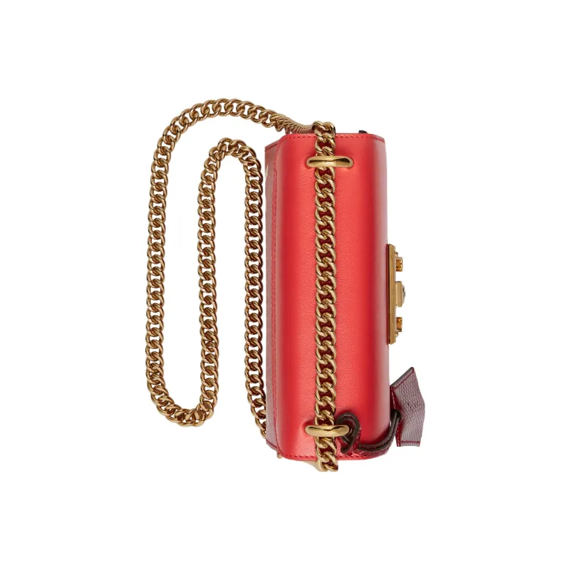 GUCCI Valentine's Day Collection Leather Shoulder Bag Women's Orange Red-4