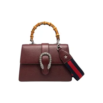 GUCCI Dionysus Leather Shoulder Bag Crossbody Bag Handbag Medium Size Women's Burgundy