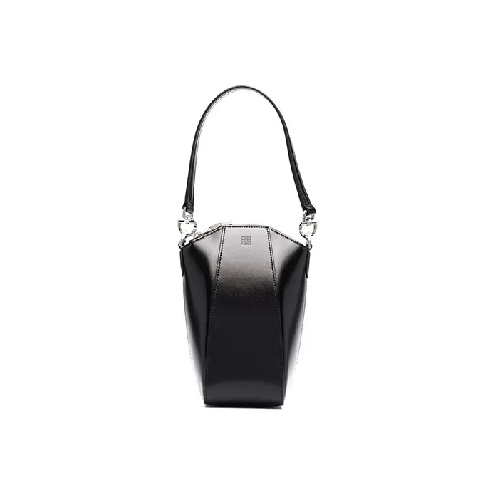 Givenchy Antigona Leather One Shoulder Handbag Mini Women's Black-2