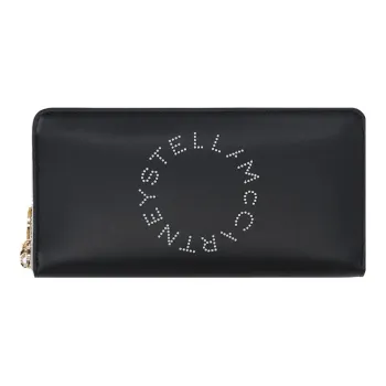 Stella McCartney Logo Perforated Zip Around Continental Wallet