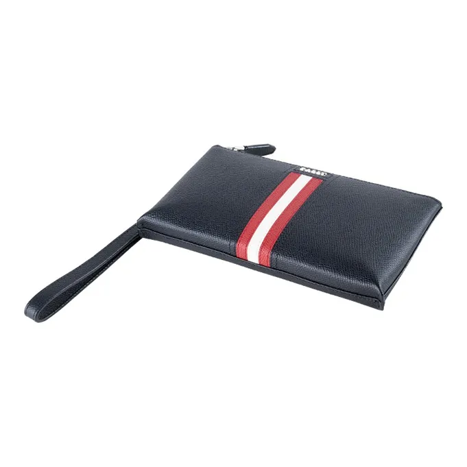BALLY Cow Leather Clutch Regular Men's Black-2