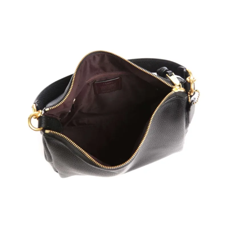 COACH Shay Leather, Cow Leather Handbag, Crossbody Bag, Shoulder Bag Tubas Women's Black-3