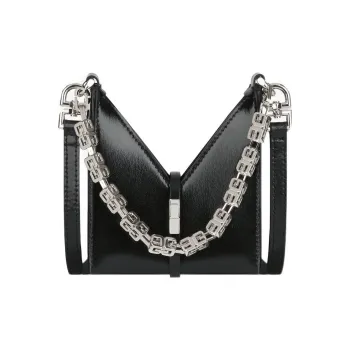 GIVENCHY Cut out Cow Leather Shoulder Bag, Crossbody Bag, Handbag Extra Mini Women's Black
