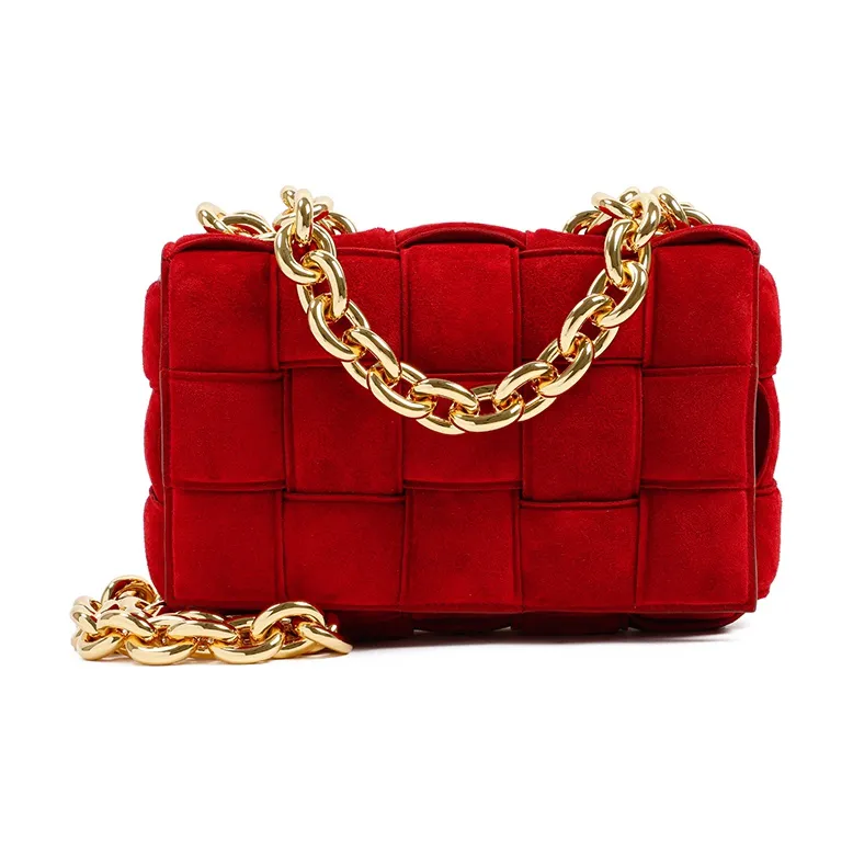 Bottega Veneta Chain Cassette Cow Leather Shoulder Bag, Crossbody Bag, Handbag Women's Red-0