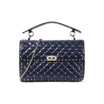 Valentino Valentino Luggage Collection Cow Leather Handbag Crossbody Bag Shoulder Bag Women's Blue