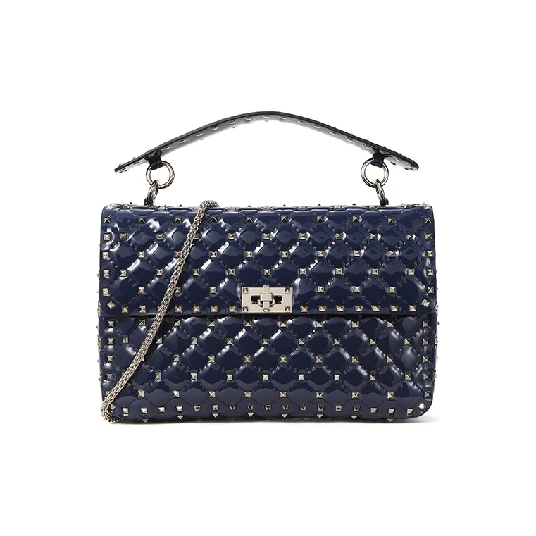 Valentino Valentino Luggage Collection Cow Leather Handbag Crossbody Bag Shoulder Bag Women's Blue-0