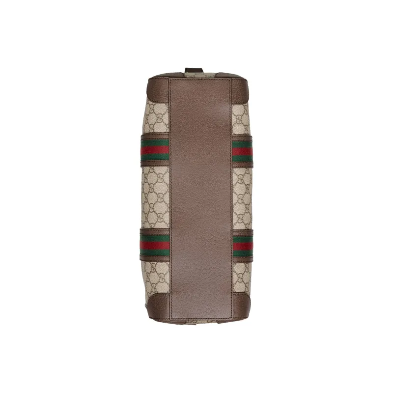 GUCCI Canvas With Leather Travel Bag, Shoulder Bag, Crossbody Bag, Handbag Small Size Men's Brown-5