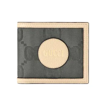GUCCI Off The Grid Leather Nylon Hybrid Wallet Men's Dark Gray