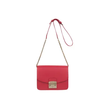 Furla Metropolis Collection Leather Small Square Bag, Crossbody Bag, Shoulder Bag Regular Women's Red