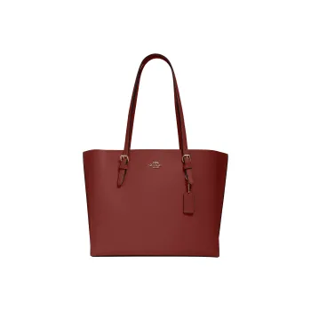 COACH Mollie Leather Tote Bag Portable One Shoulder Large Capacity Large Size Women's Burgundy