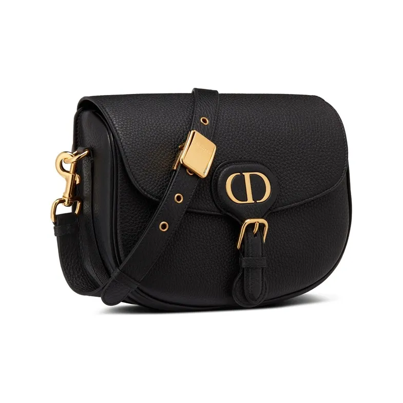 DIOR Cow Leather Shoulder Bag, Crossbody Bag Medium Size Women's Black-1