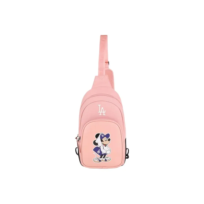 MLB Disney Collaboration Polyester Crossbody Bag, Shoulder Bag Unisex Pink-0