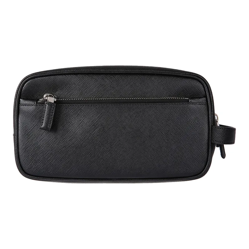 PRADA Saffiano Leather Travel Bag Unisex Black-2