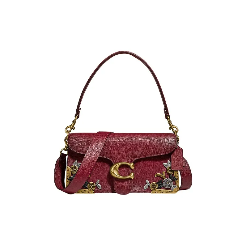COACH Tabby Leather Crossbody Bag Shoulder Bag Women's Burgundy-0