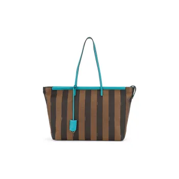 FENDI Fabric With Leather Tote Bag, Shopping Bag, Shoulder Bag, Handbag Women's Brown/Blue