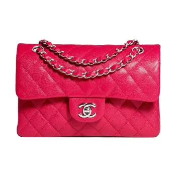 CHANEL Classic Flap CF One Shoulder Crossbody Clutch Women's Dark Pink