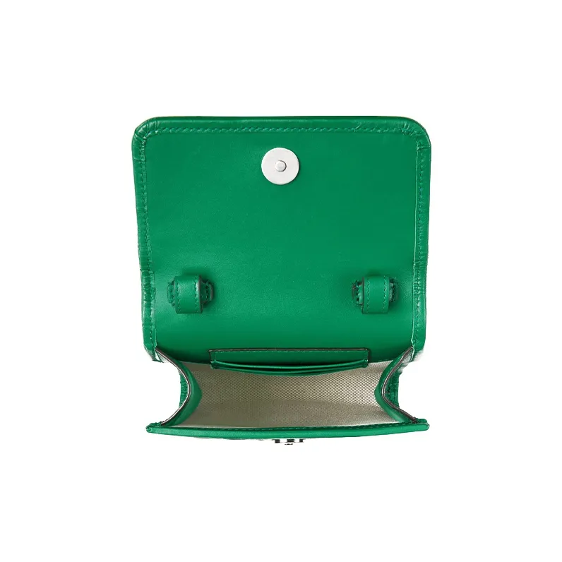 GUCCI Leather Shoulder Bag, Crossbody Bag, Cell Phone Pouch Mini Unisex Green-4