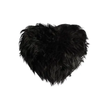 Balenciaga Faux Fur Heart-Shaped Bag Clutch Women's Black
