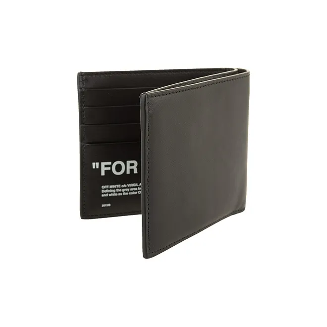 OFF WHITE Leather Wallet Men's Black-3
