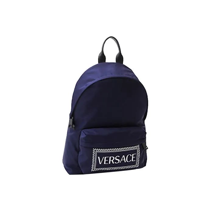 VERSACE Fabric Backpack Men's Blue-1