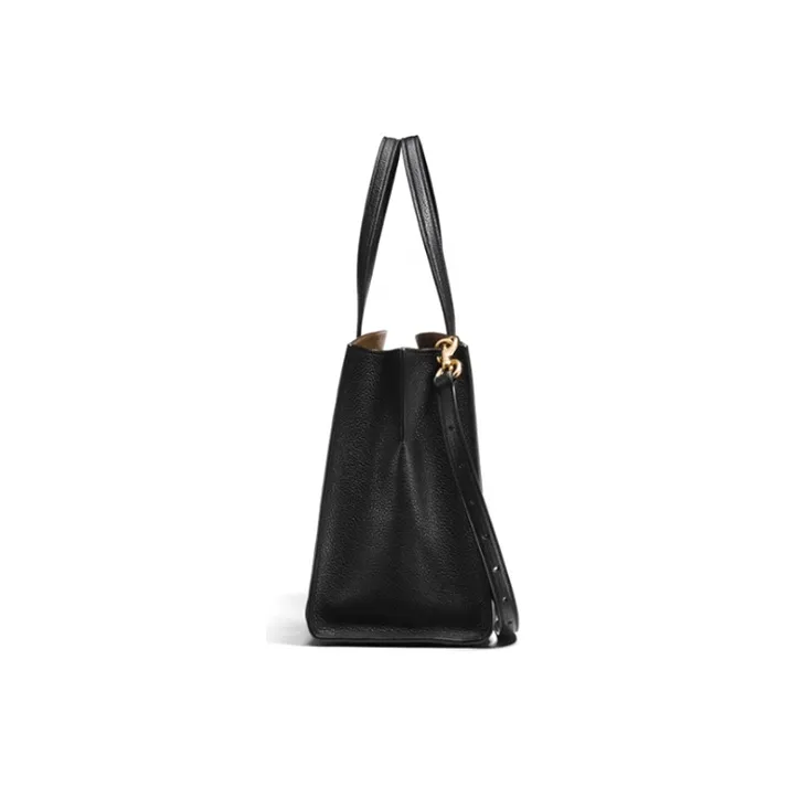 COACH Charlie Cow Leather Tote Bag, Shopping Bag, Tote Handbag Tubas Women's Black-1