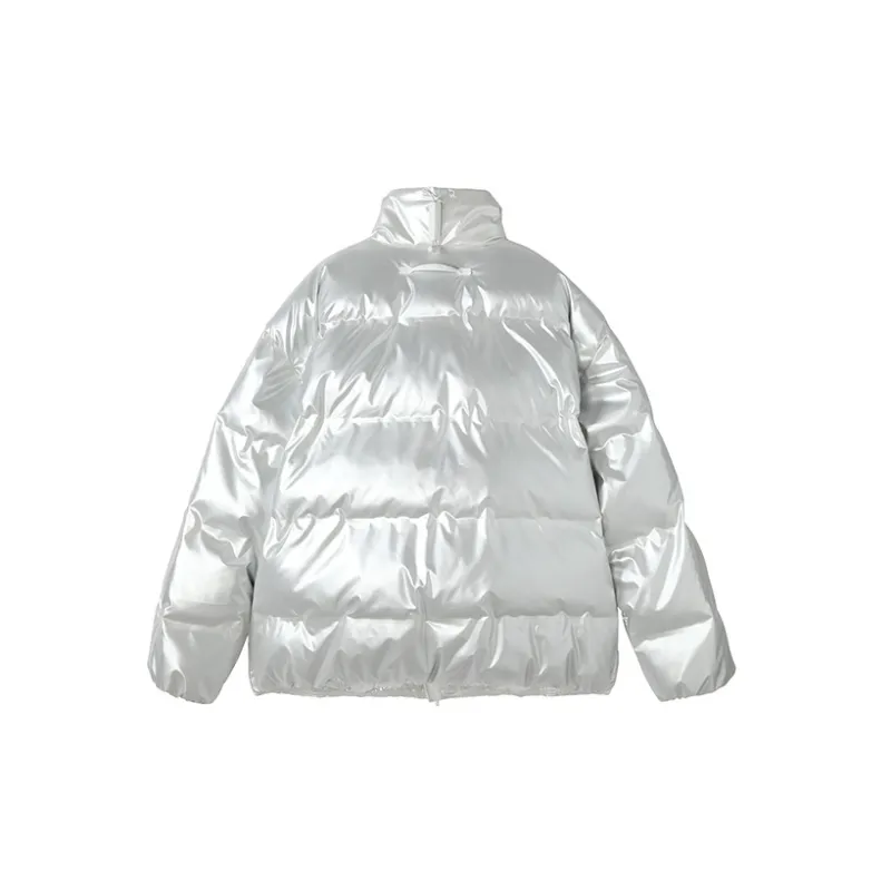 NORVINCY Cropped Cycling Loose Fit Stand Collar Puffer Jacket Winter Unisex-3