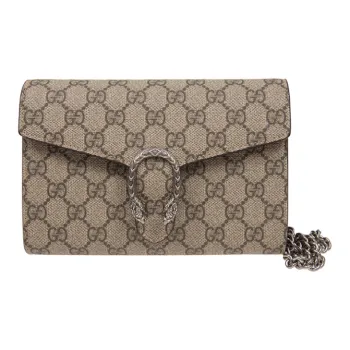 GUCCI Dionysus Canvas Wallet Crossbody Bag Shoulder Bag Women's Ebony