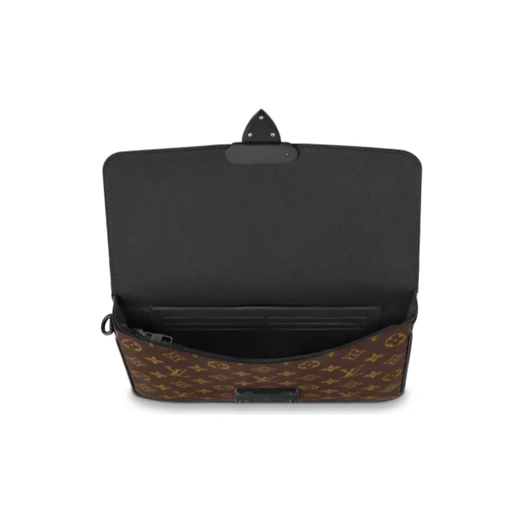 LOUIS VUITTON Coated Canvas Leather Handbag Clutch Regular Unisex Brown-2