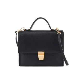 COCCINELLE Cow Leather One Shoulder Handbag Doctor Bag Small Size Women's Black