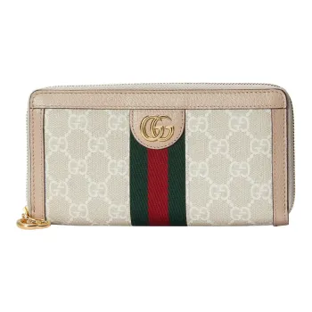 GUCCI Ophidia Canvas Wallet Women's White/Pink