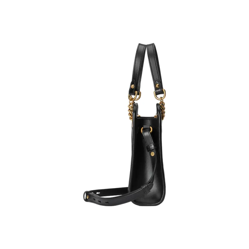 GUCCI Marmont Quilting Leather Tote Bag Shopping Bag Portable Crossbody Bag Shoulder Bag Mini Women's Black-3