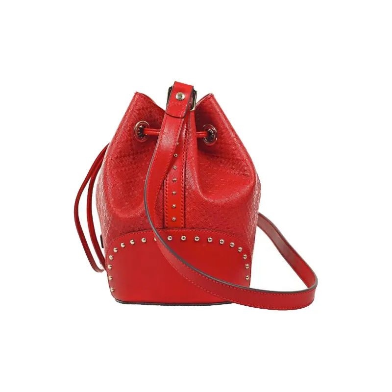 GUCCI Leather Bucket Bags Shoulder Bag Crossbody Bag Regular Women's Red-2