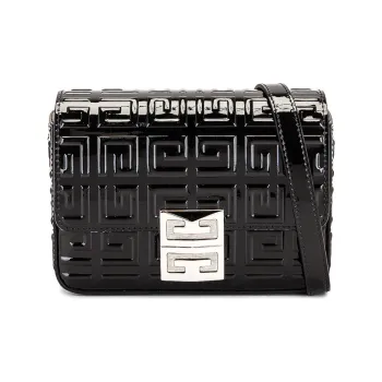 GIVENCHY 4G Cow Leather Shoulder Bag Crossbody Bag Small Size Women's Black