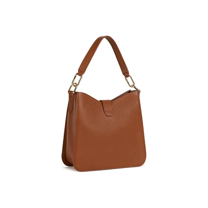 Furla Sofia Grainy Grained Leather Tote Bag Shopping Bag Shoulder Bag Crossbody Bag Handbag Small Size Women's Brown-3