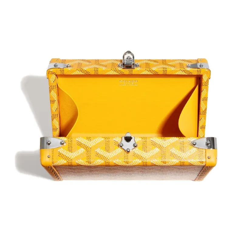 GOYARD Minaudière Trunk Canvas Crossbody Bag Women's Yellow-3
