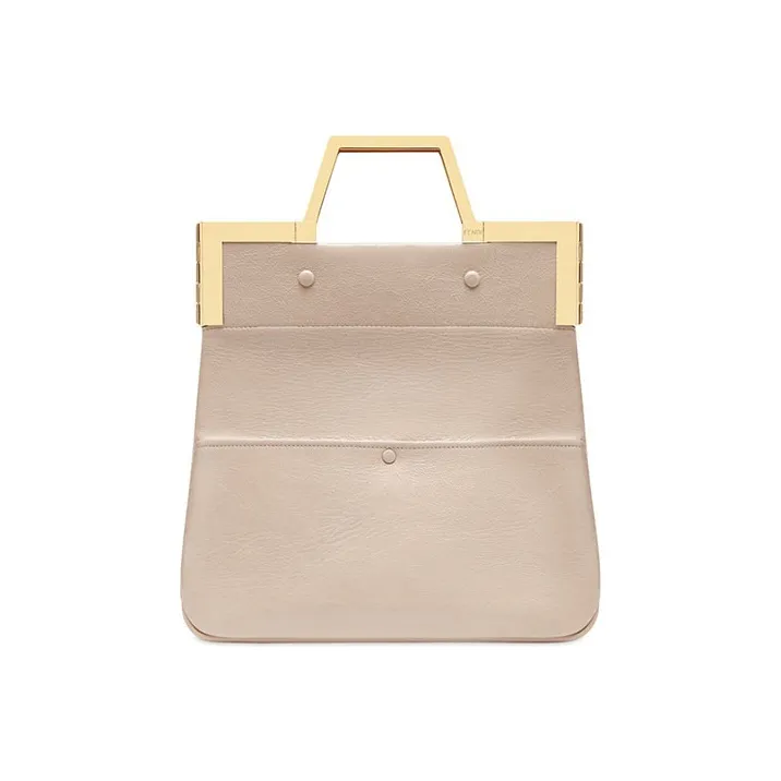 FENDI Sheepskin Tote Handbag Shoulder Bag Crossbody Bag Small Size Women's Light Pink-1
