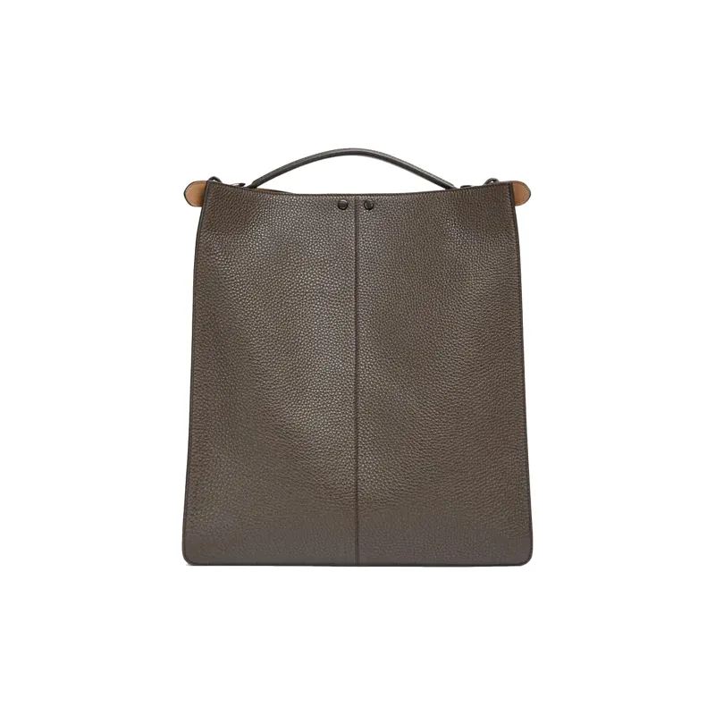 FENDI Peekaboo ISeeU Roman Nappa Leather Tote Shoulder Bag Crossbody Bag Handbag Men's Dark Brown-4