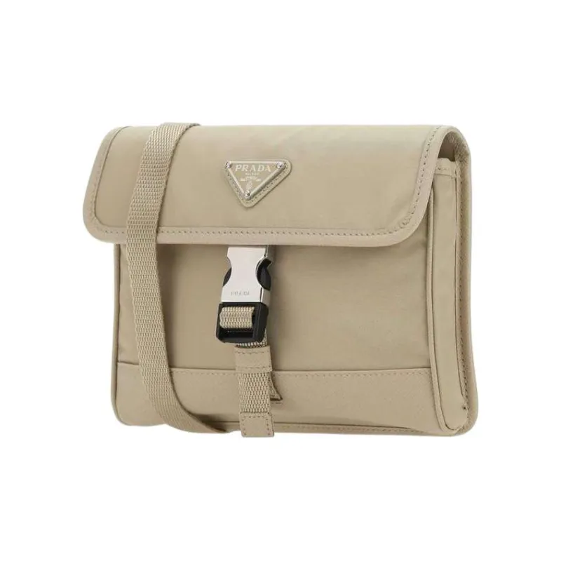 PRADA Saffiano Nylon Camera Bag Cell Phone Pouch Crossbody Bag Shoulder Bag Unisex Light Brown-1